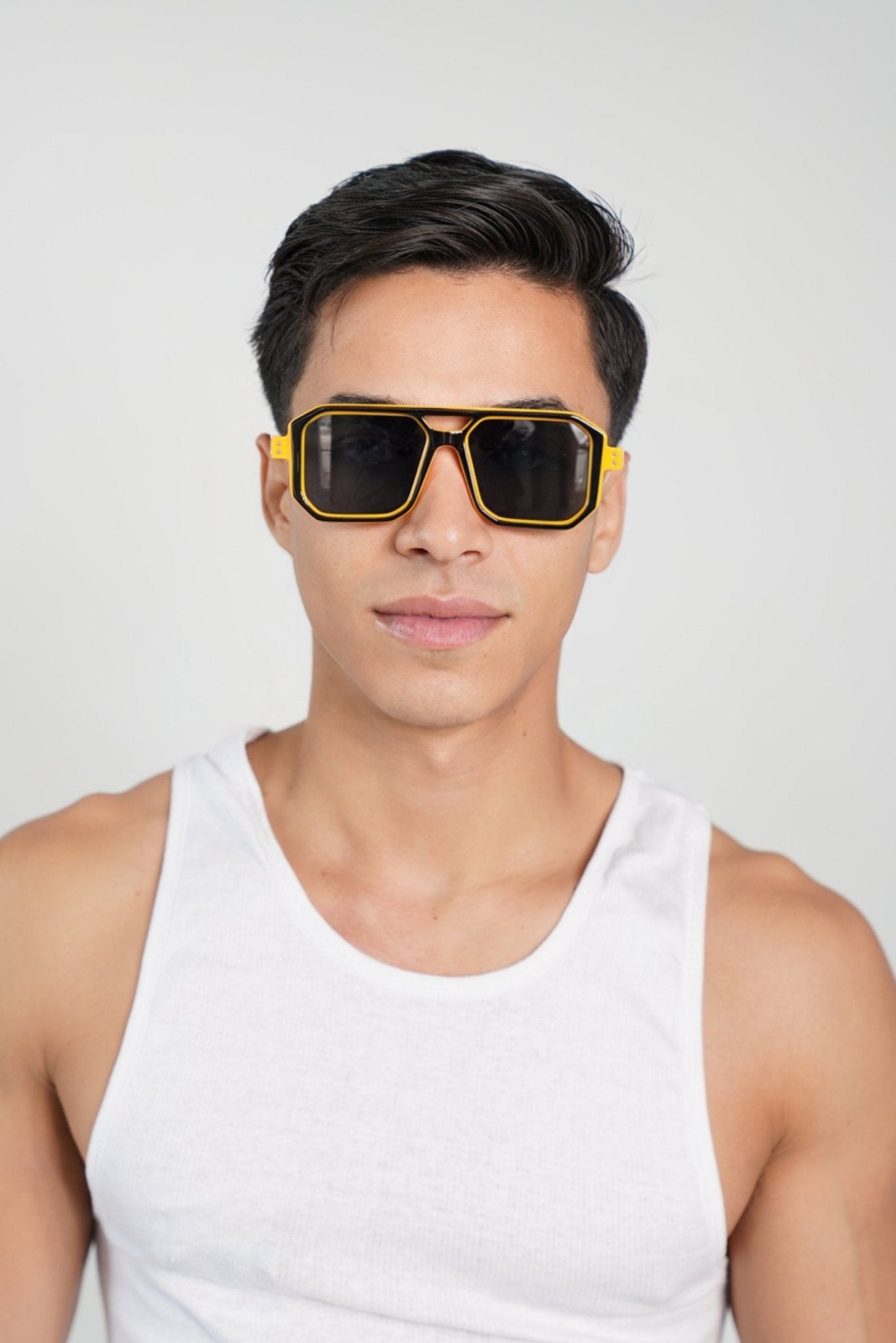 Popping Black Tint and Yellow Frame Sunglasses - TB-BondMenSunglasses