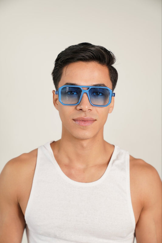 Popping Gradient Blue Tint and Frame Sunglasses - TB-BondMenSunglasses