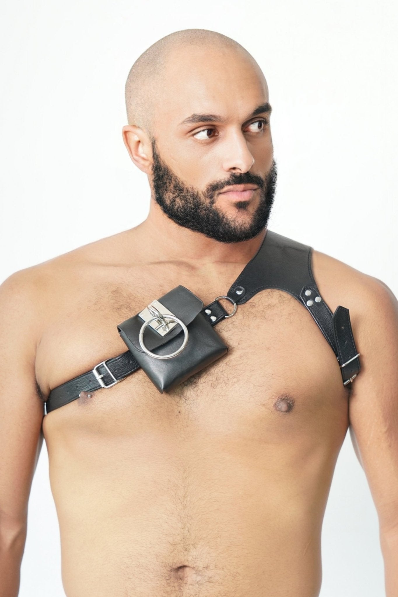 Quad Harness With O Ring Pouch, Harness, bdsm harness, fetish harness