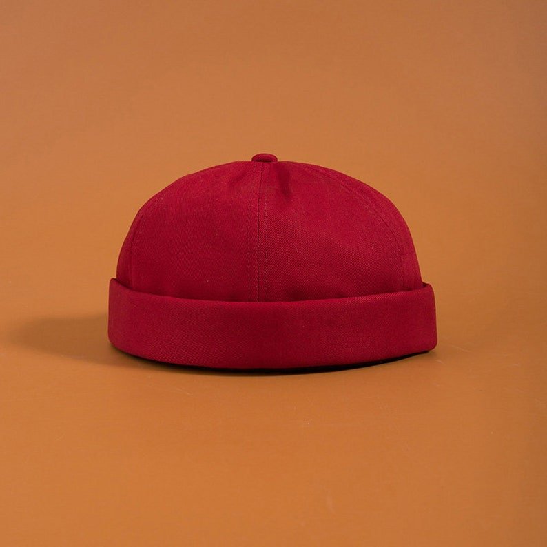 Red Docker Brimless Adjustable hat, Beanie Hat, men's hat, style, men's fashion