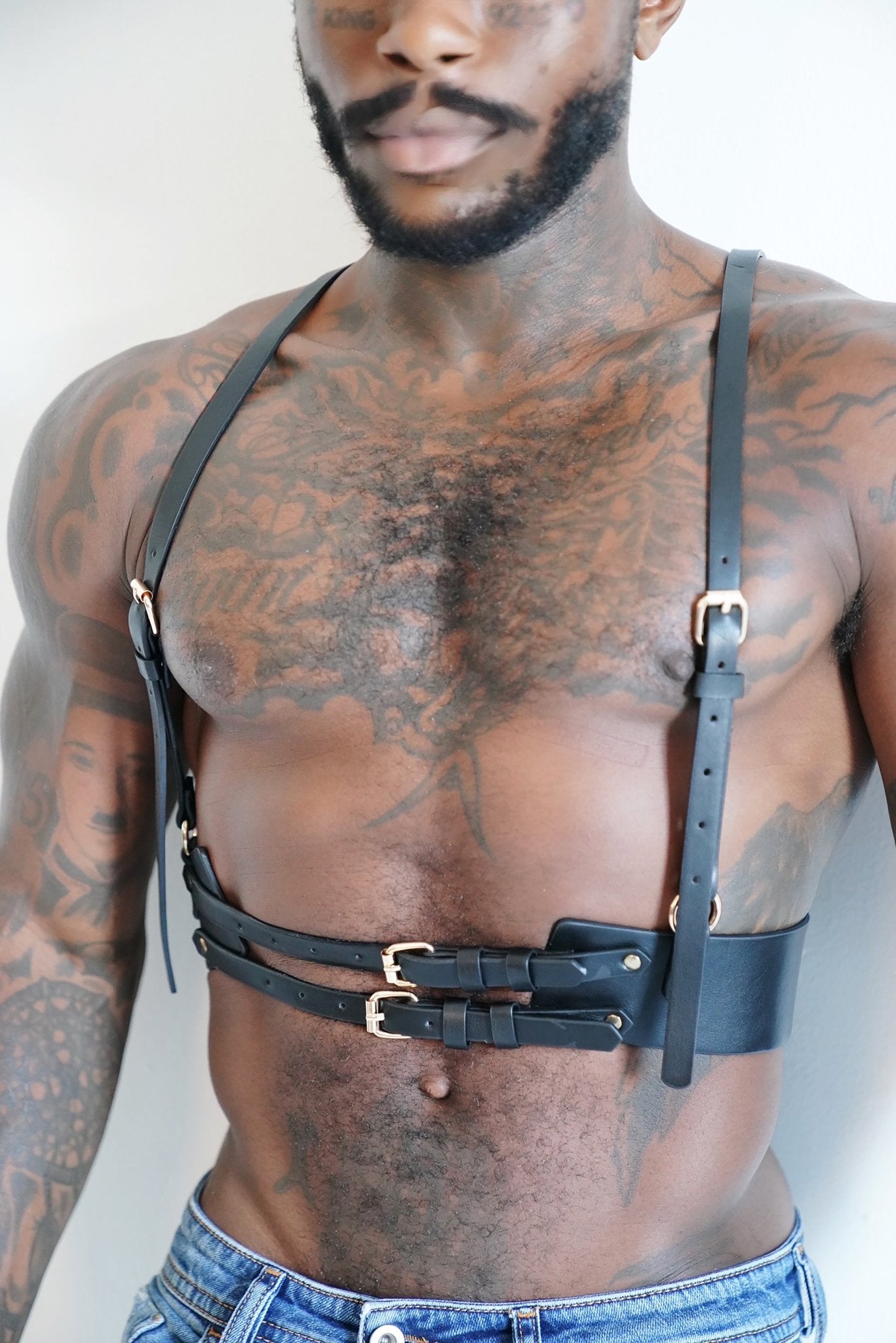 V-Back Leather Body Harness - TB-BondMenHarness